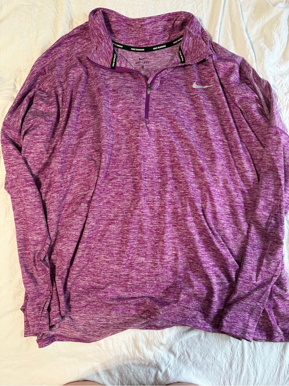 Nike Heathered Purple 1/4 Zip Running Top 2X